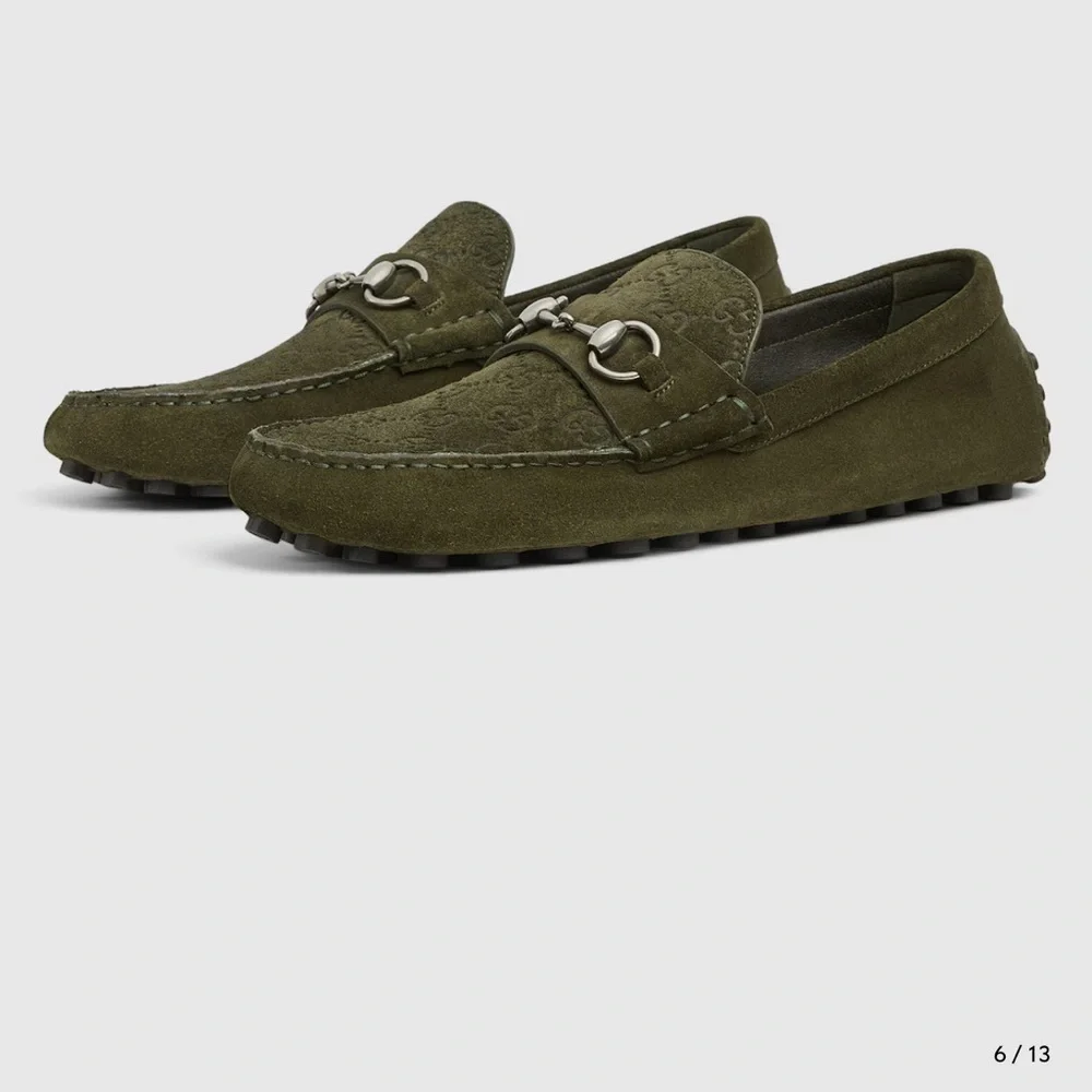 Gucci Horsebit Suede Loafer, Green 9.5 - Picture 7 of 12